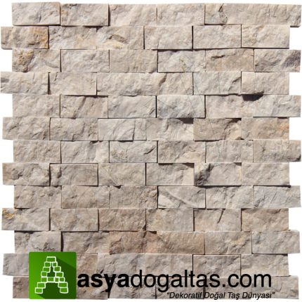Krem Bej  Mermer Patlatma Doğal Taş 23x48mm-AD1022